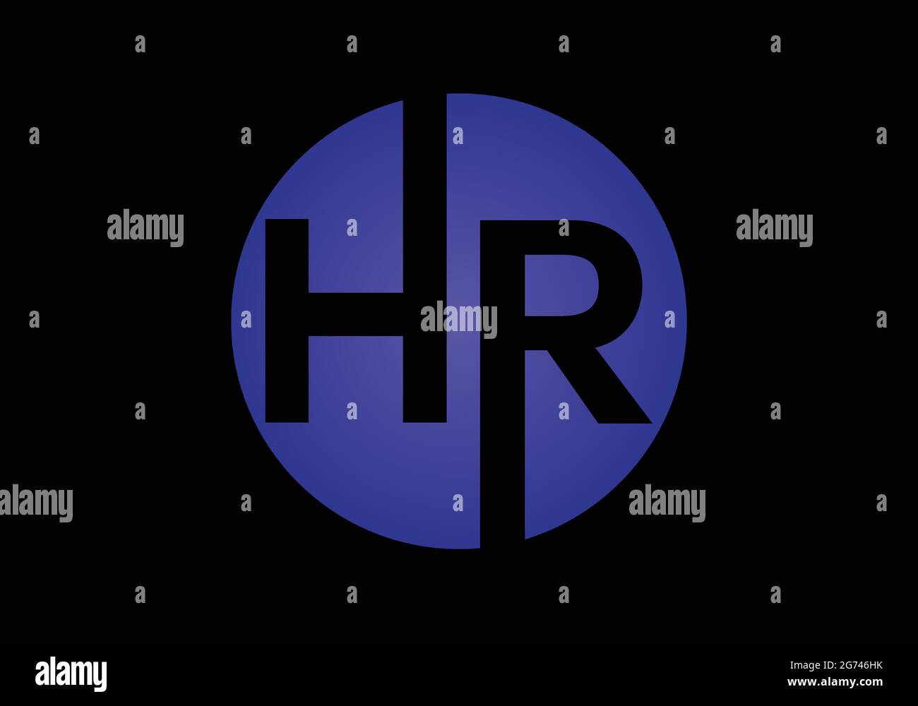 Initial Monogram Letter HR Logo Design Vektor Vorlage H R Letter Logo Design. HR Circle Logo Design für Mehrzweck Stock Vektor