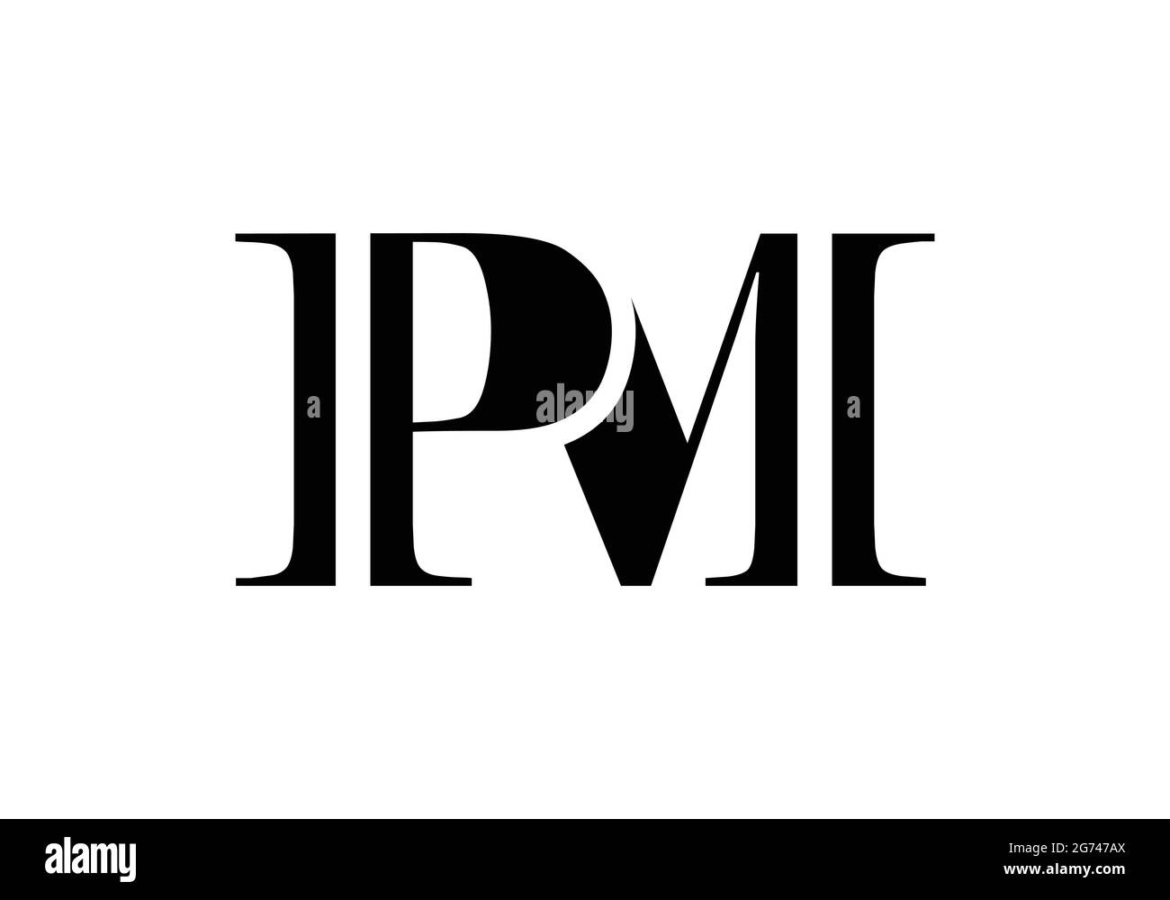 Initial Monogram Letter PM Logo Design Vektor Vorlage P M Letter Logo Design für Anwaltskanzlei und Rechtsberater Unternehmen Stock Vektor