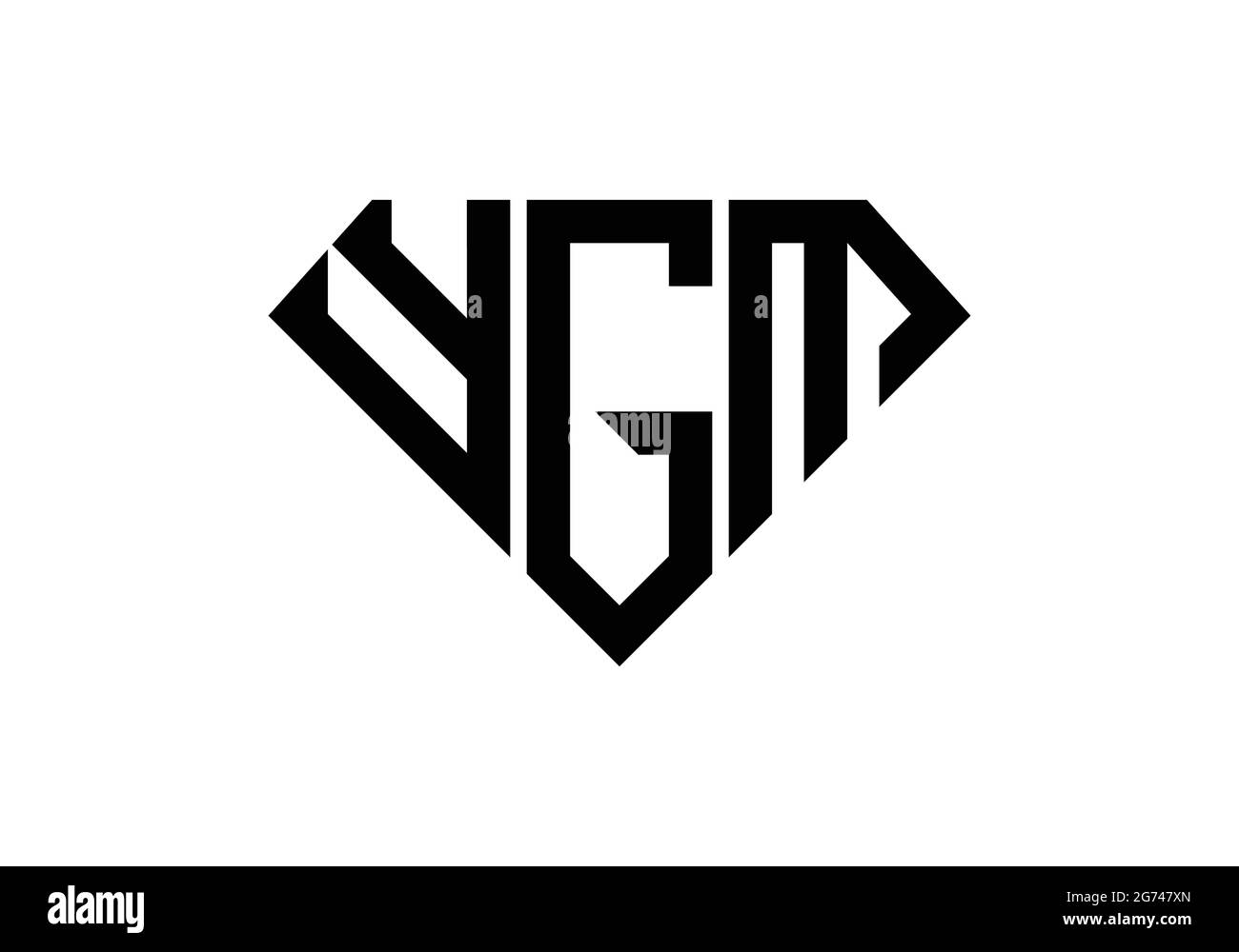 Initial Monogram Letter YGM Logo Design Vektor Vorlage Y G M Letter Logo Design in Diamant-Form Stock Vektor