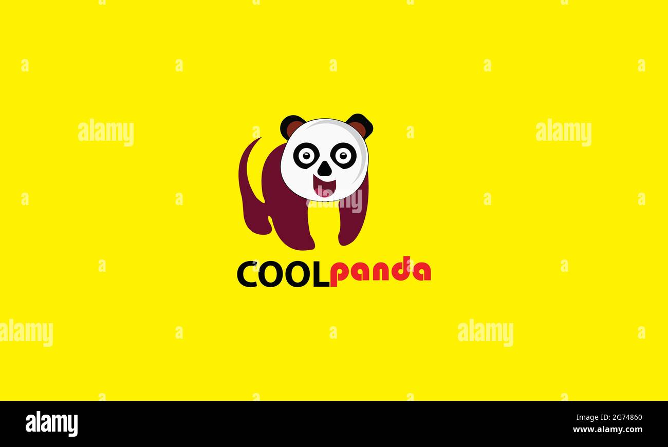 Coole Panda Logo Design Vorlage Stock Vektor