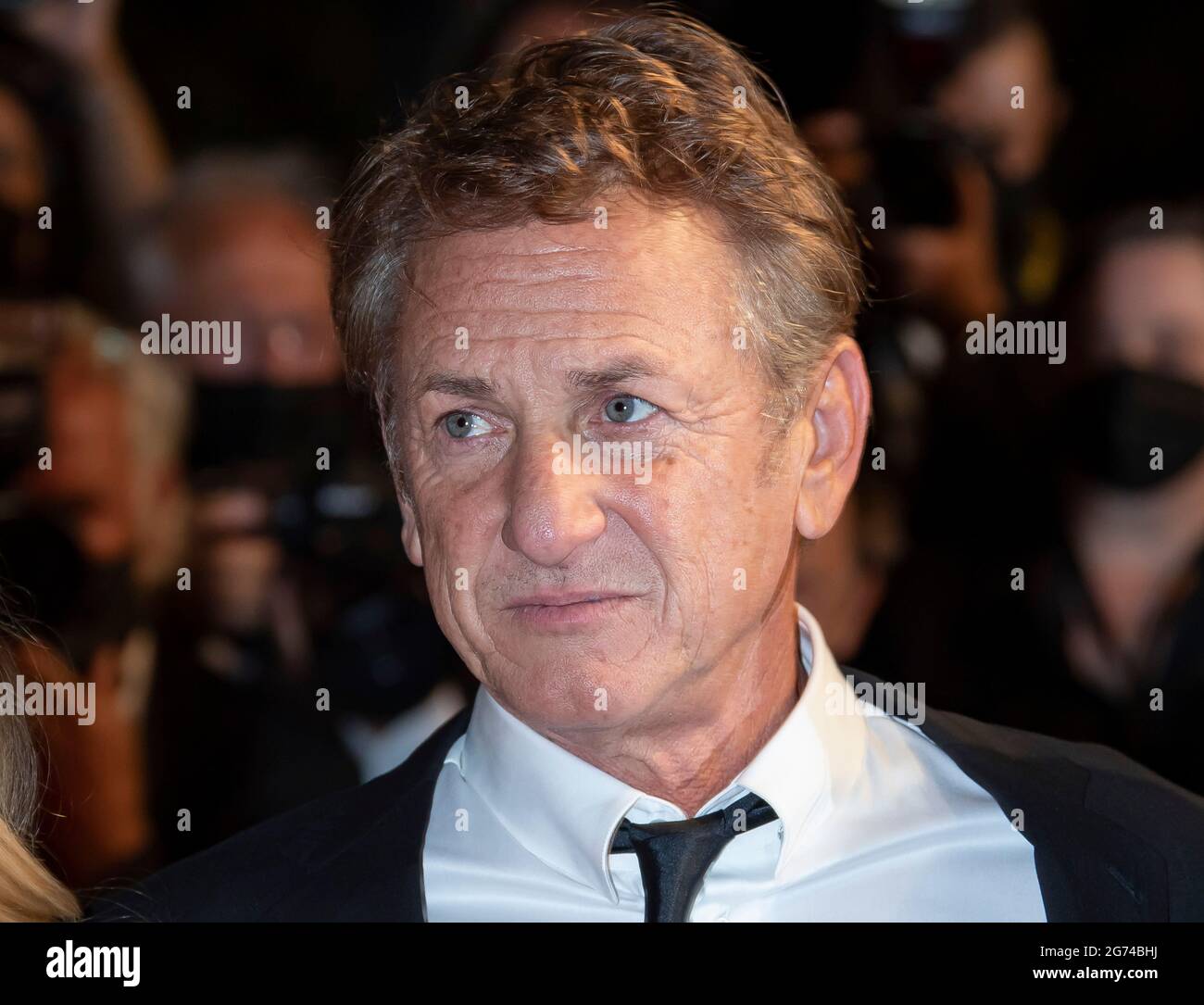 Sean Penn nimmt am 10. Juli 2021 an der Vorführung des „Flag Day“ während der 74. Jährlichen Filmfestspiele von Cannes in Cannes, Frankreich, Teil. Franck Bonham/imageSPACE Credit: Imagespace/Alamy Live News Stockfoto