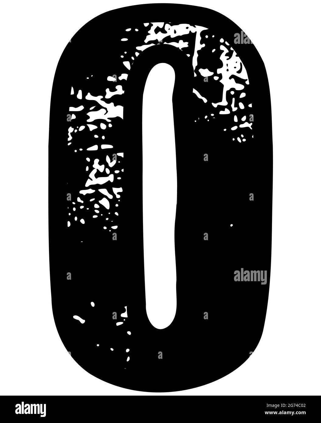 Großbuchstabe O in schwarzer Farbe im Grunge-Stil für Comics, Bücher, Kunstelemente Stock Vektor