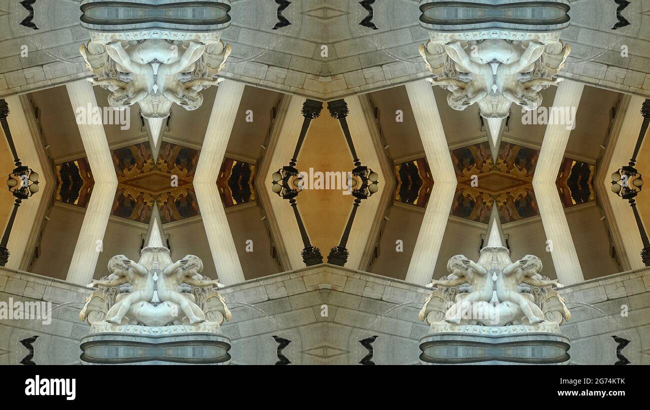Kaleidoskop-Musterkomposition aus dem Parlament in Wien, Österreich Stockfoto