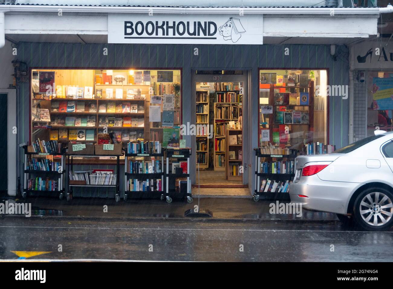 Buchladen „Bookhound“ in Newtown, Wellington, Nordinsel, Neuseeland Stockfoto