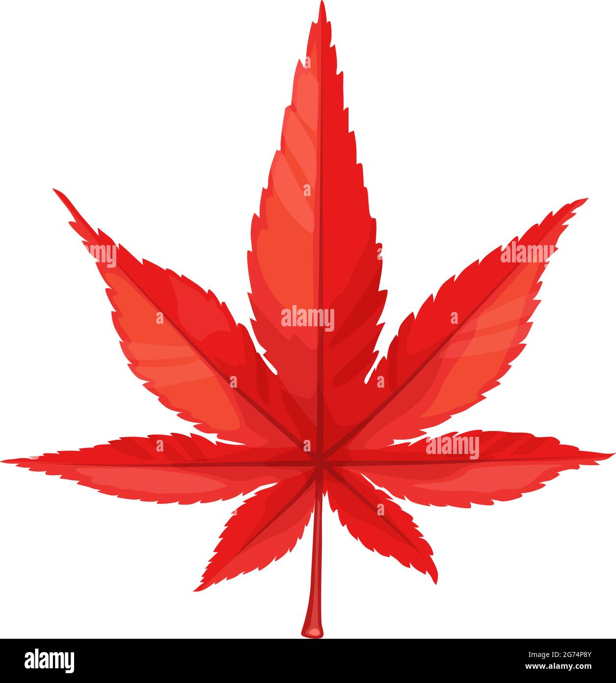 Herbst Ahornblatt Vektor-Symbol, Cartoon Laub, gefallenen Baum Blatt der roten Farbe, natürliches Design-Element isoliert botanischen Objekt auf weißem Hintergrund, s Stock Vektor