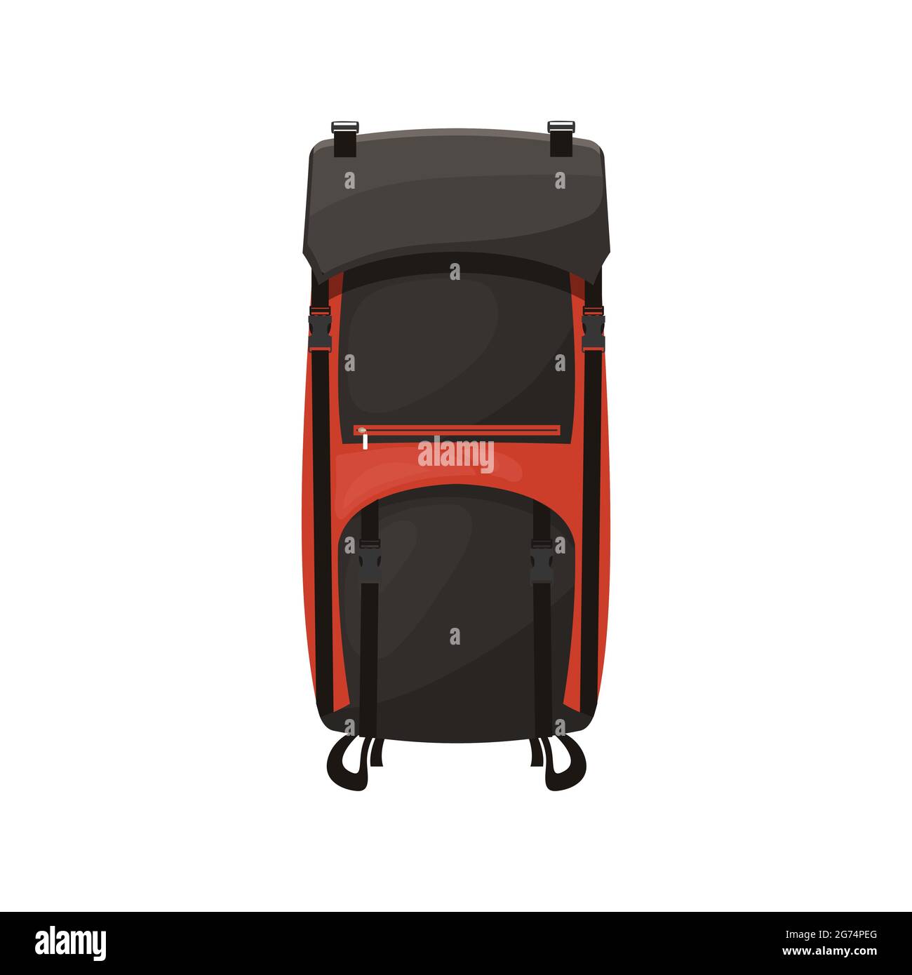 Rucksack Trekking Camp Rucksack isolierte Reisetasche Cartoon-Symbol. Vector Reisetasche mit Schnürung für touristische Ausrüstung, Wandern, Camping und Klimabin Stock Vektor