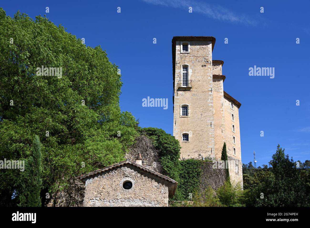 Hochaufragende Endfassade des c17. Entrecasteaux Chateau Var Provence France Stockfoto