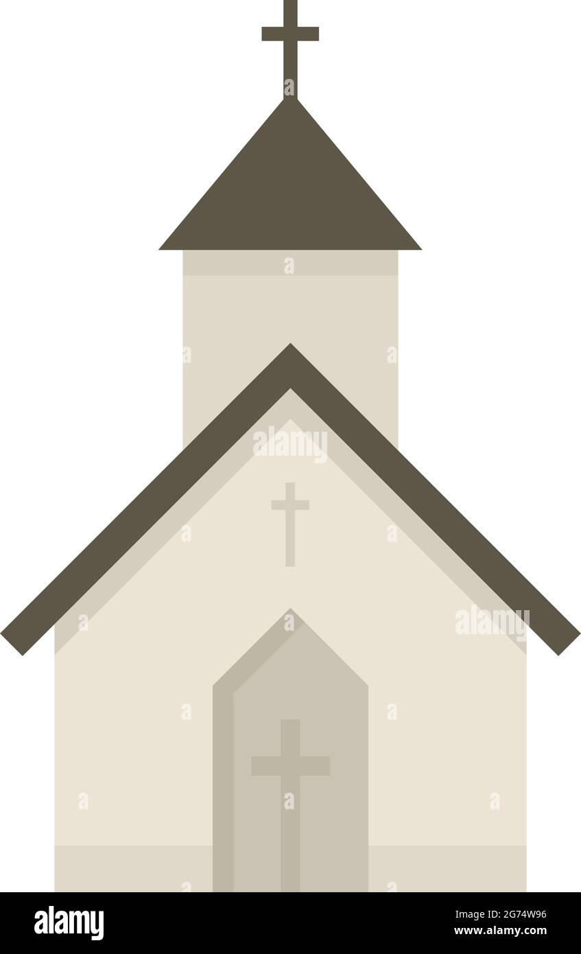 Ländliche Kirche Symbol flach isoliert Vektor Stock Vektor