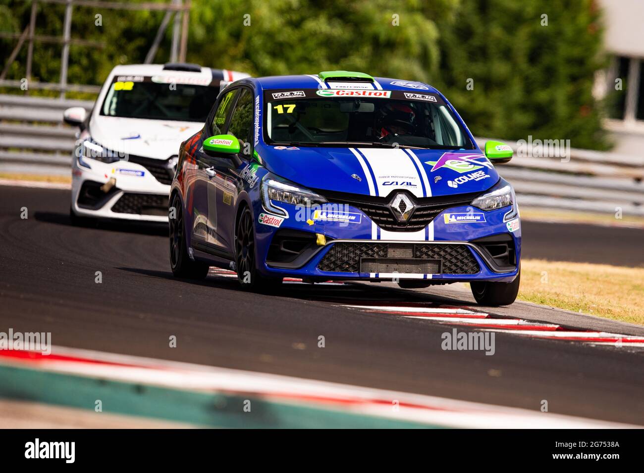 Budapest, Ungarn. Juli 2021. 17 Pasquali Daniele (ITA), CAAL RACING, RENAULT CLIO CUP EUROPE, Aktion während der 7. Runde des Clio Cup Europe 2021, vom 9. Bis 11. Juli 2021 auf dem Hungaroring, in Budapest, Ungarn - Foto Joao Filipe/DPPI Credit: DPPI Media/Alamy Live News Stockfoto