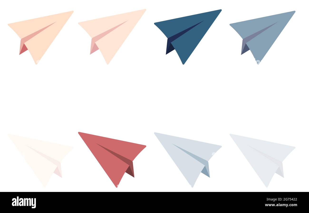 Papierflugzeug Symbol. Bunte Papierflugzeug. Stock Vektor