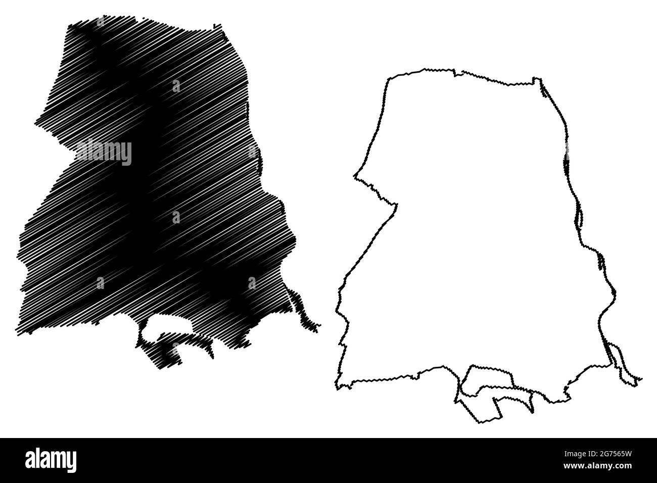 Frankfurt oder Stadt (Bundesrepublik Deutschland, Stadtbezirk, Land Brandenburg) Kartenvektordarstellung, Scribble-Skizze Stadt Frankfurt an de Stock Vektor