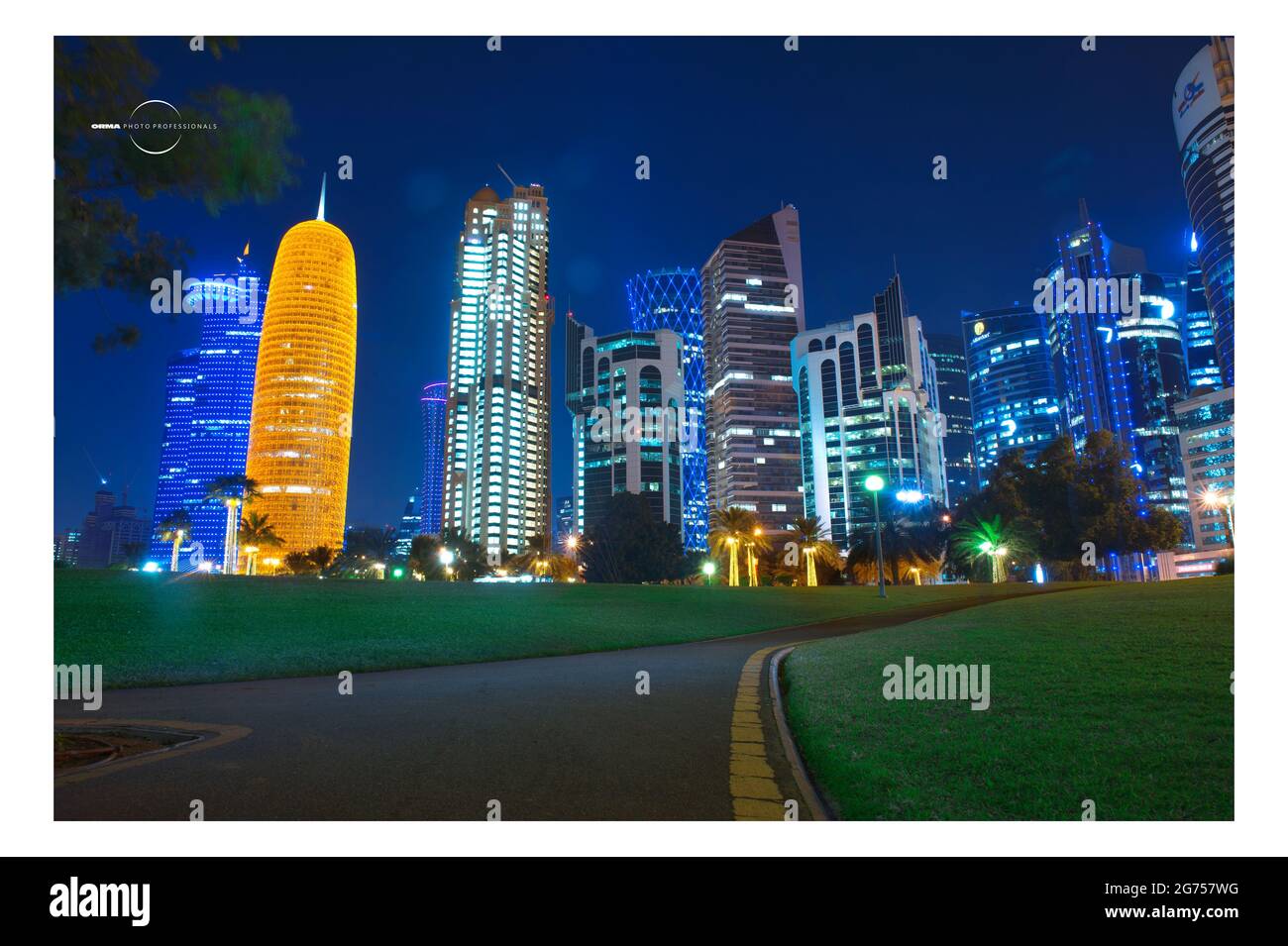 Skyline von Doha Corniche - KATAR Stockfoto
