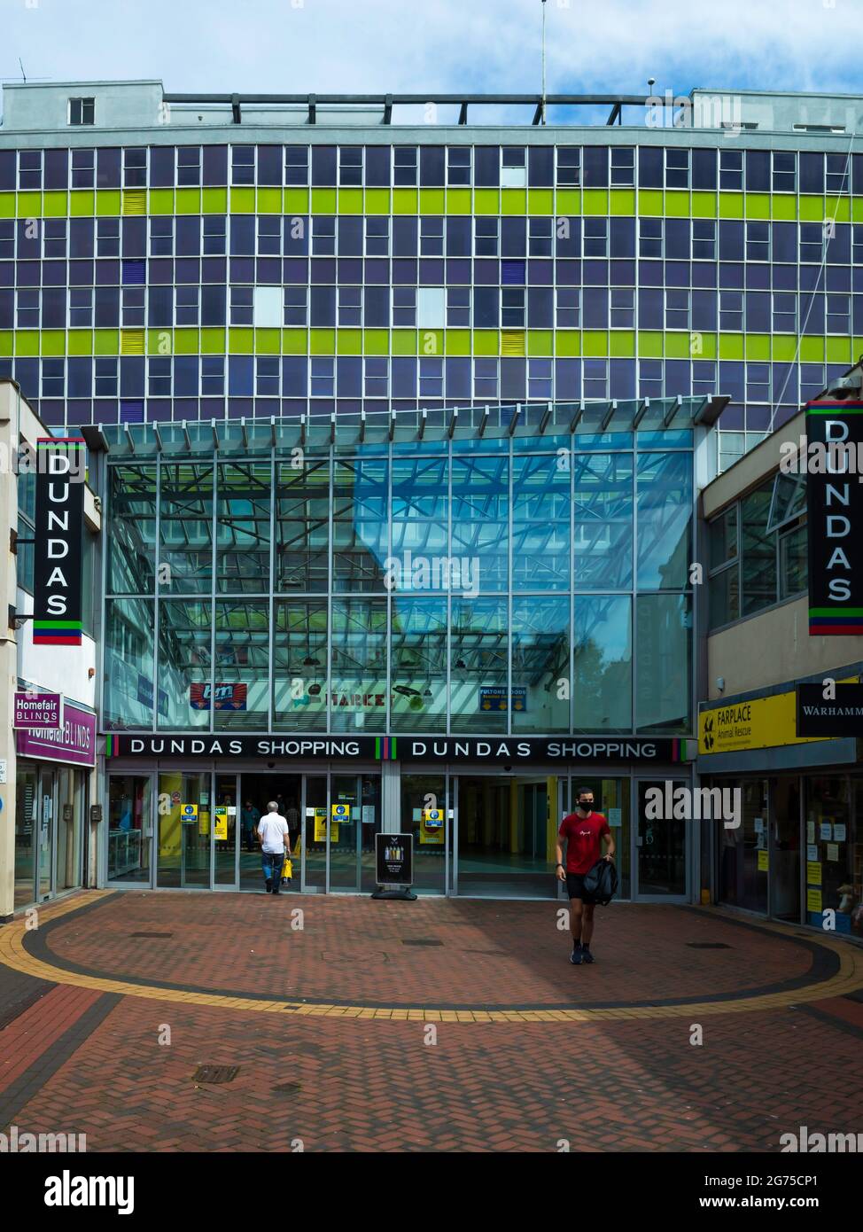 Eingang zum Dundas Einkaufspassage in Middlesbrough Town Center Stockfoto