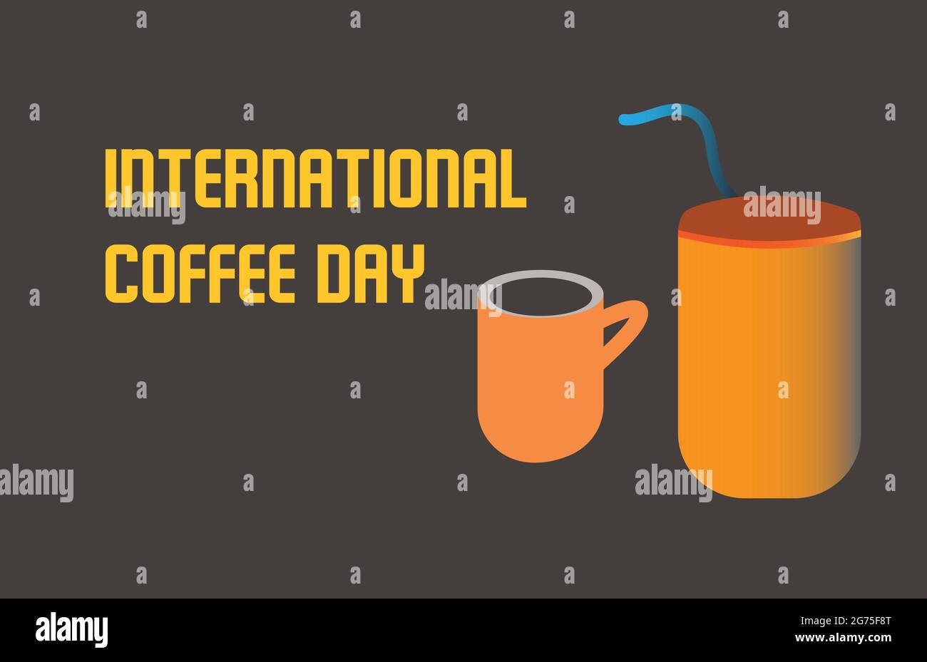 Vektorvorlage „Internationaler Kaffeetag“ Stock Vektor