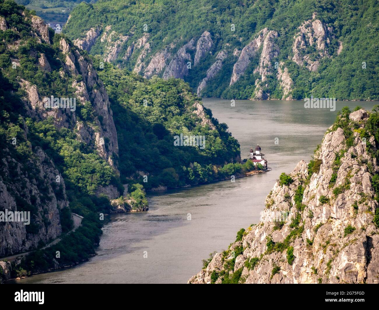 Eine malerische Aussicht auf den Fluss Big Boilers der Donau in Rumänien Stockfoto