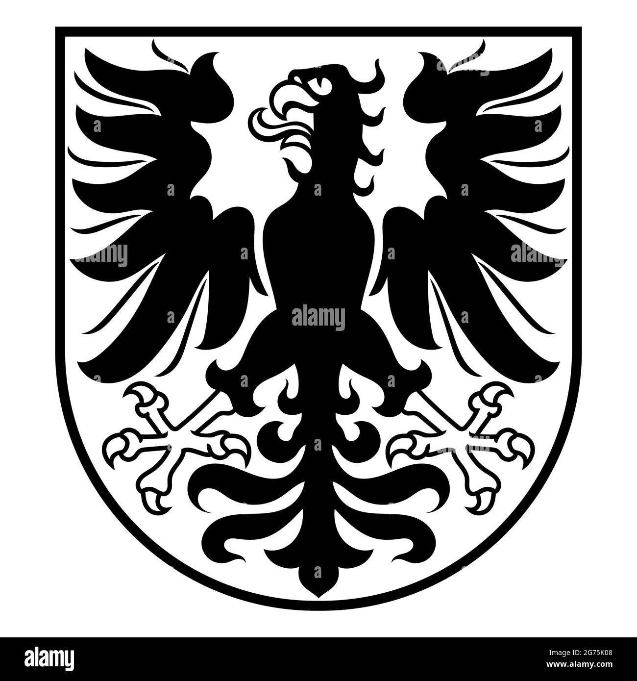 Ritterdesign. Schild Mit Wappentier Adler Deutsche Ritter Stock Vektor