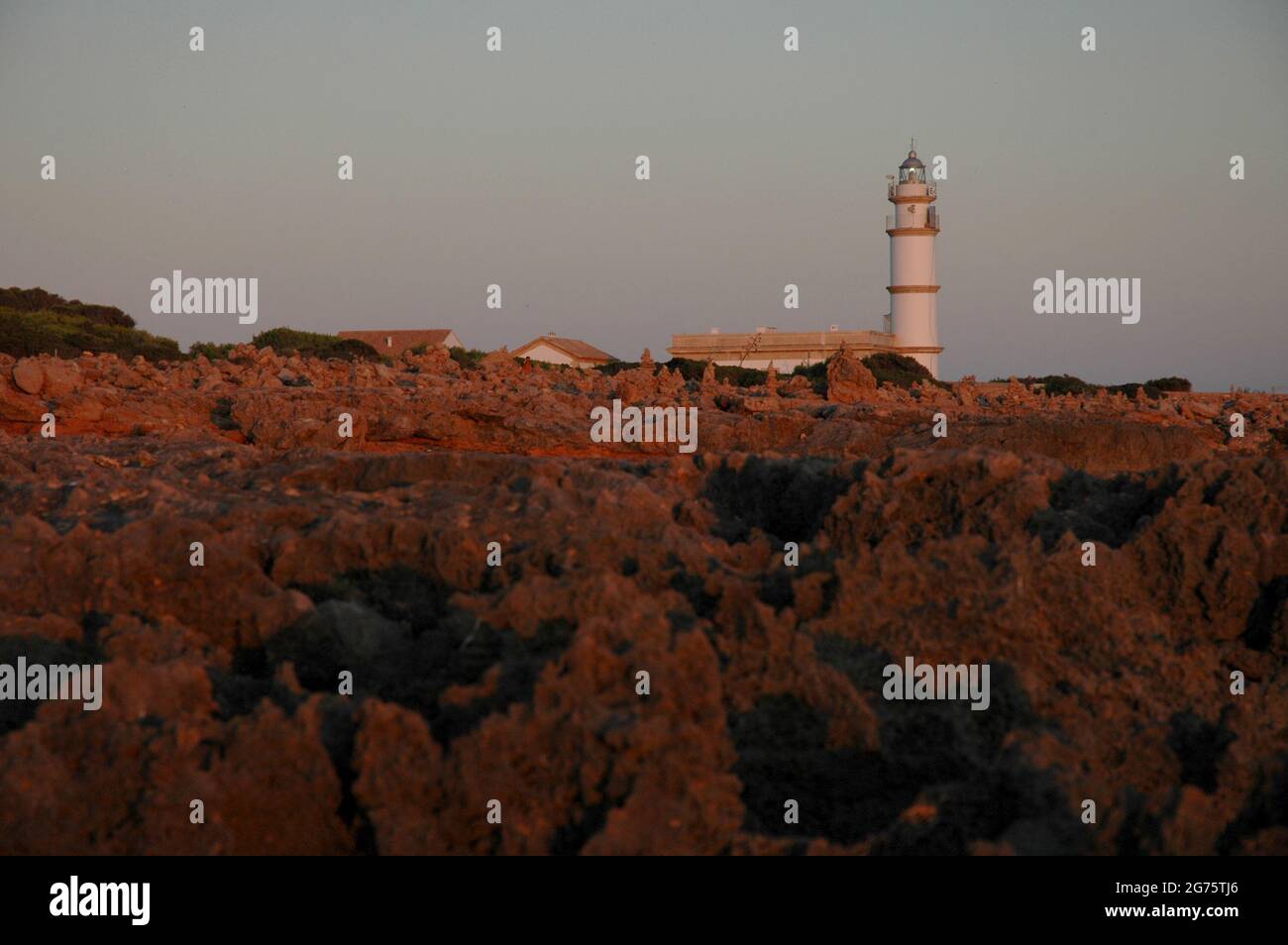 Faro de Cap de Ses Salines, Mallorca, Balearen Stockfoto