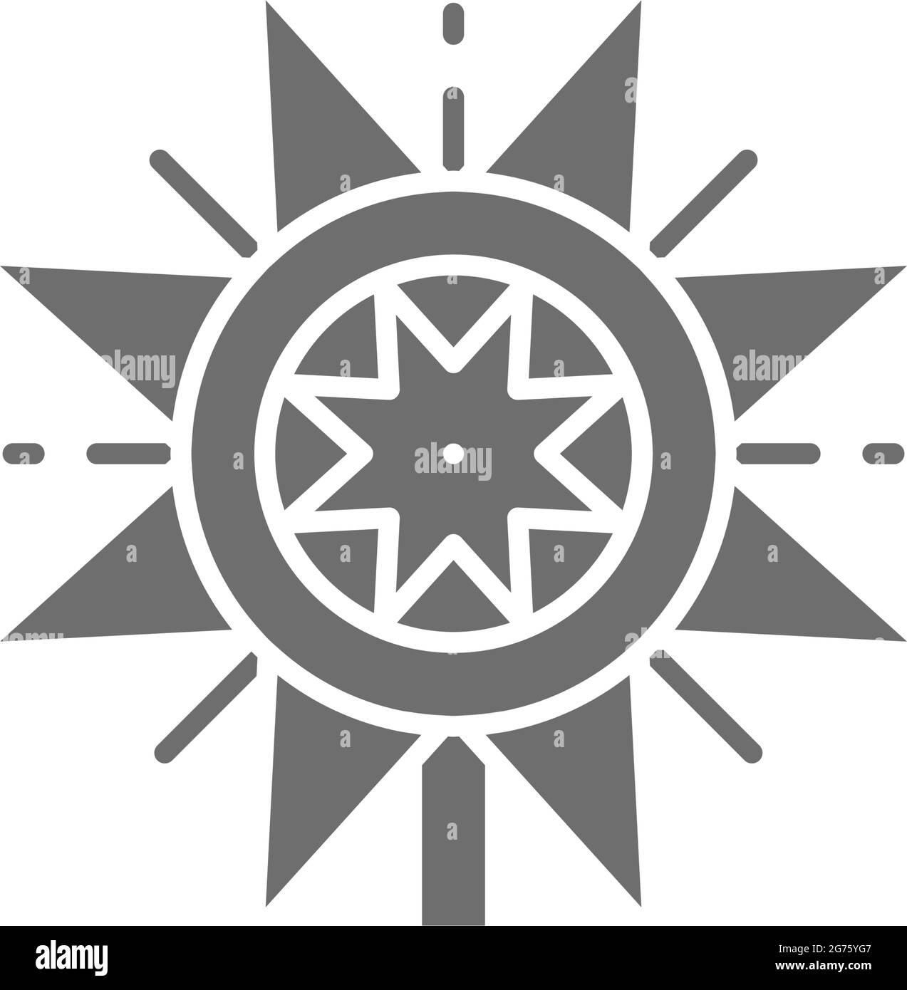 Vektor ukrainisch weihnachten vertep Stern grau Symbol. Stock Vektor