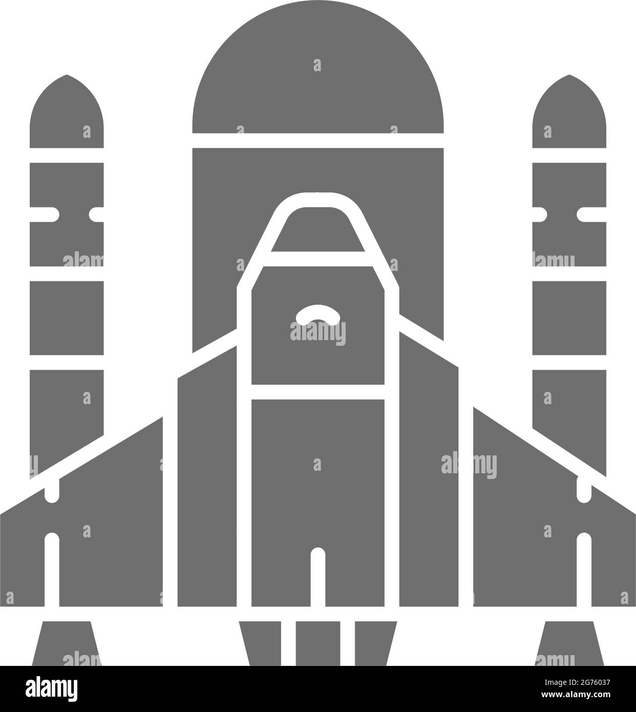 Vector Space Shuttle, Raketen, Flugzeug grau Symbol. Stock Vektor