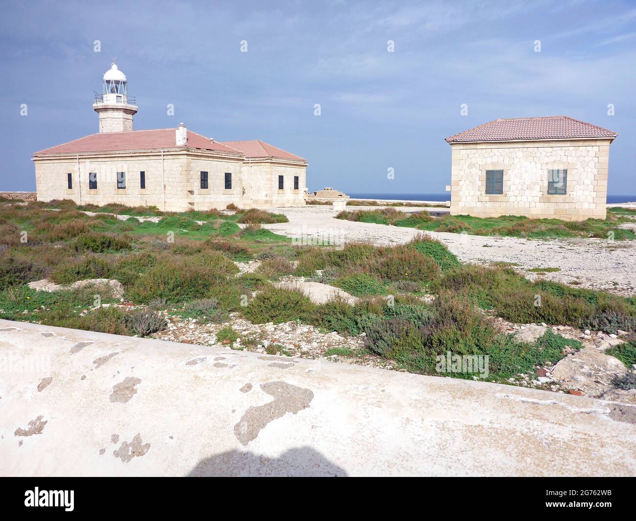 Faro Punta Nati, Menorca, Balearen Stockfoto
