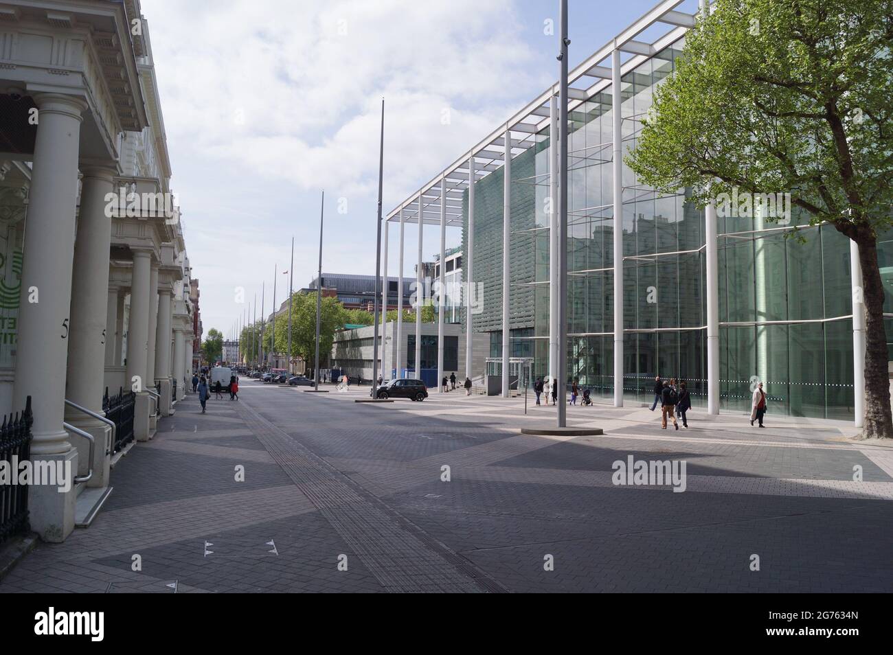 London, Großbritannien: Blick auf die Exhibition Road und das Imperial College in South Kensington Stockfoto