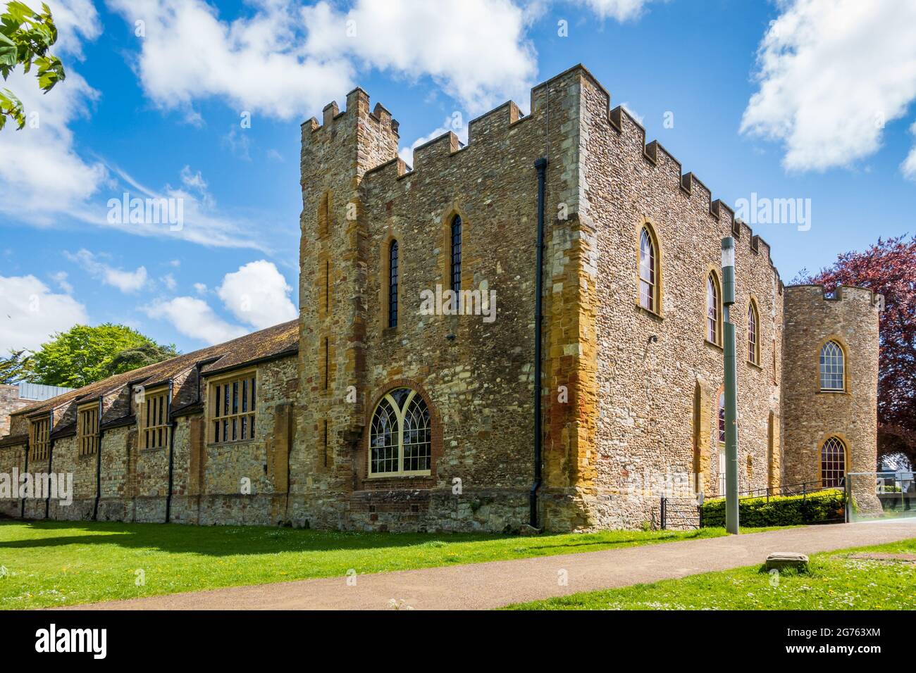Taunton Castle in Somerset, England, das das Museum of Somerset beherbergt. Stockfoto