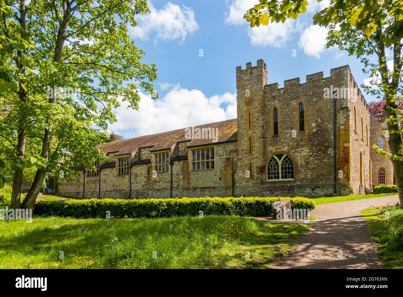 Taunton Castle in Somerset, England, das das Museum of Somerset beherbergt. Stockfoto