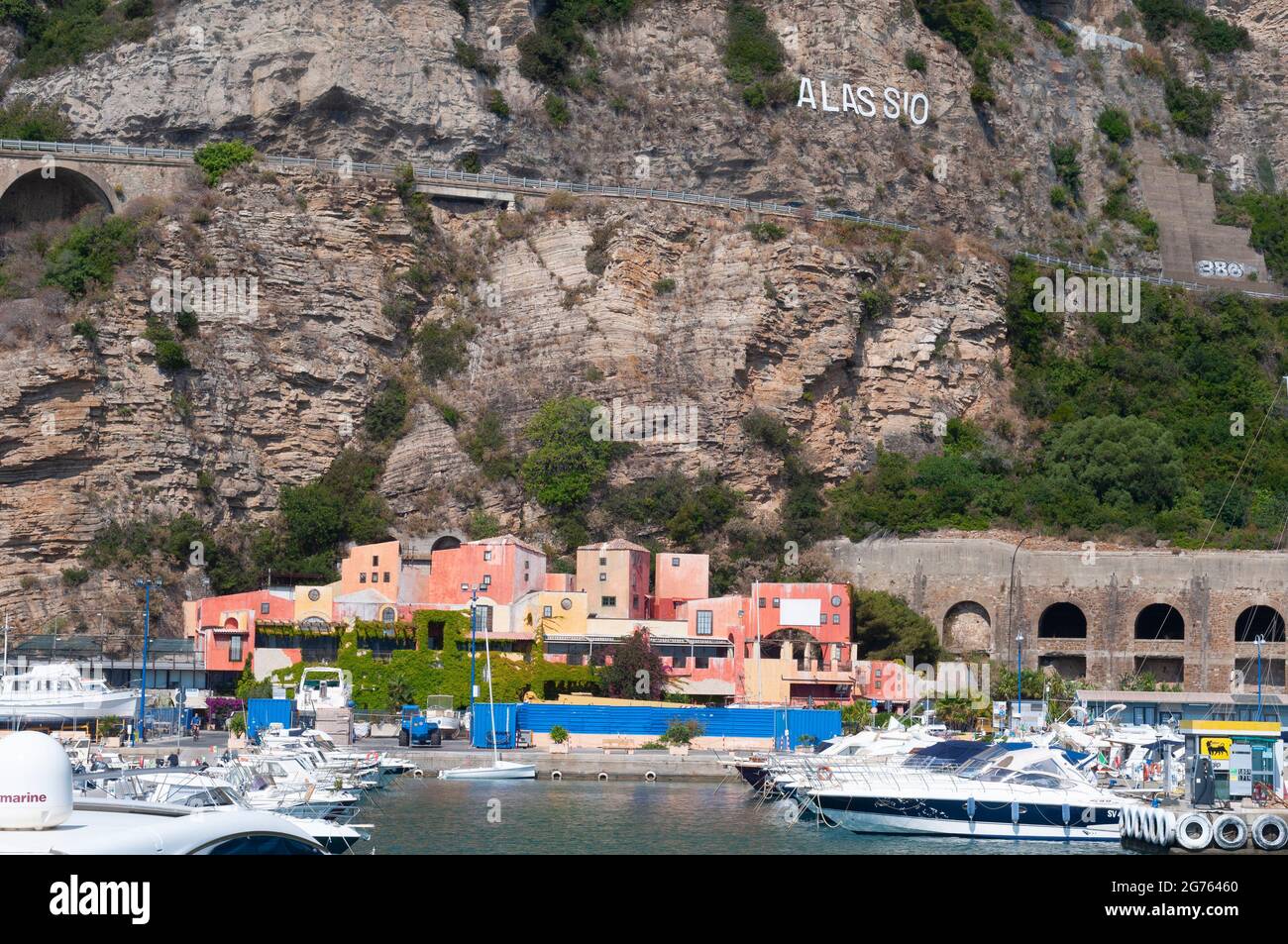 Italien, Ligurien, Alassio, Luca Ferrari Harbour Stockfoto