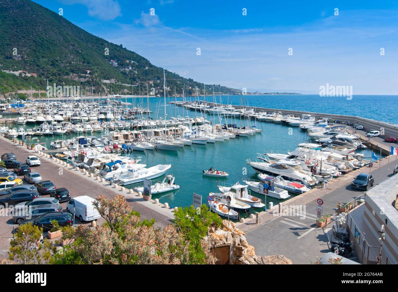 Italien, Ligurien, Alassio, Luca Ferrari Harbour Stockfoto