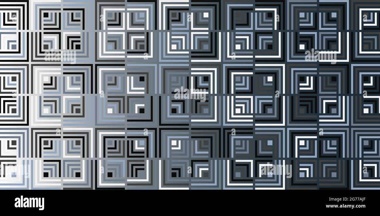 Abstraktes geometrisches nahtloses Rechteckmuster. Blauer Hintergrund Design modern für Teppich, Tapete, Kleidung, Verpackung, Batik, Stoff. Vektorgrafik Stock Vektor