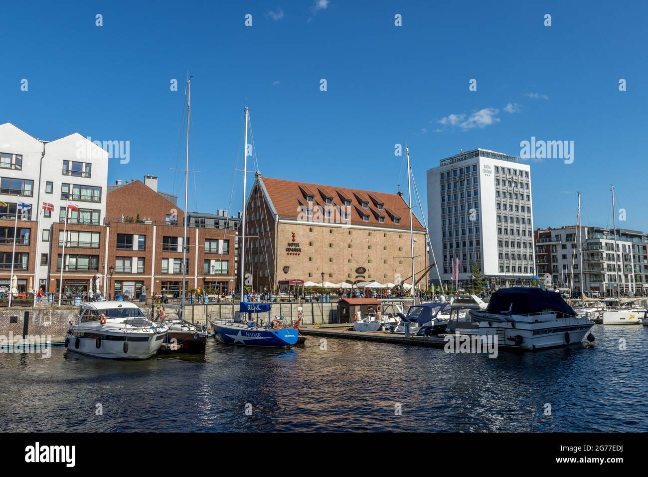 DANZIG, POLEN – 13. Juni 2021: Danzig, Polen – 13 2021. Juni „der neue Look der Marina Danzig“ Stockfoto