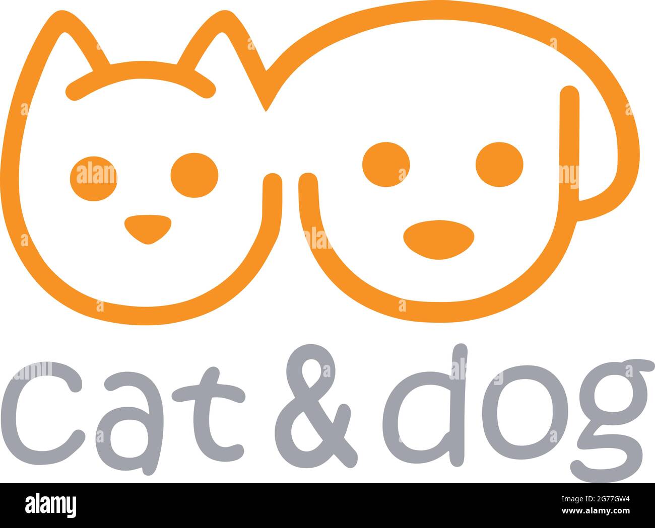 Abbildung der Logo-Vorlage für Katzen- und Hundekatzen Stock Vektor