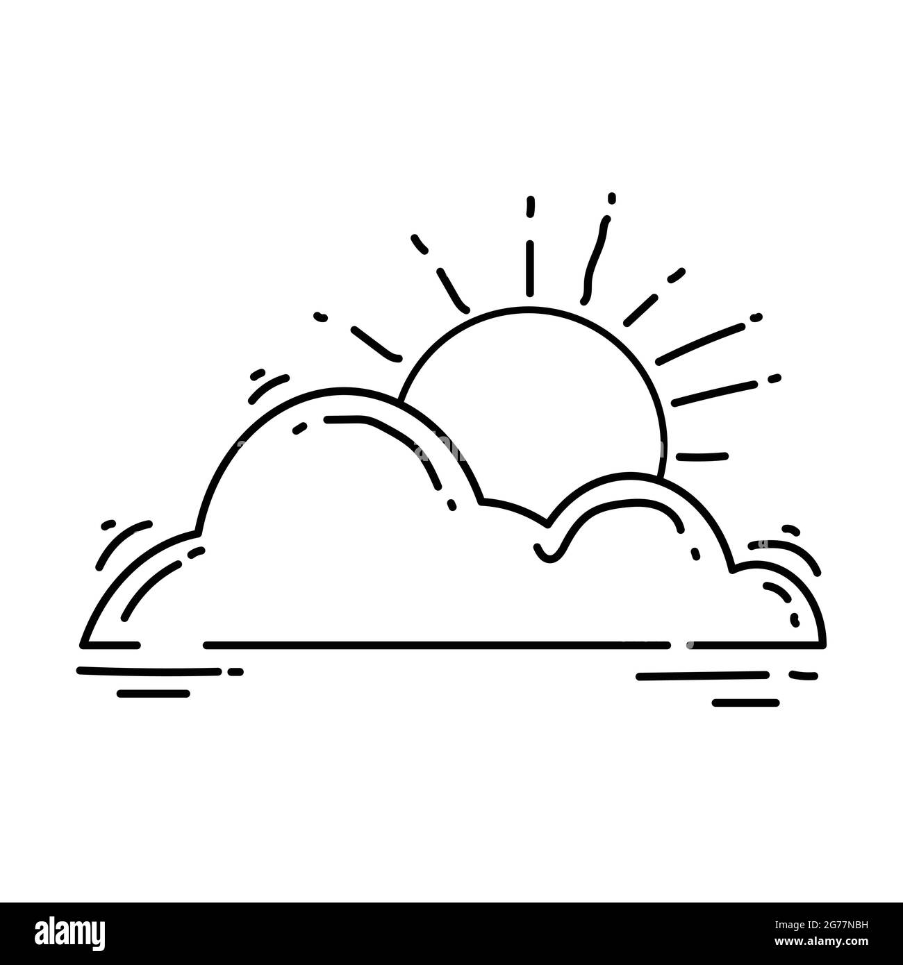 Landwirtschaft Wetter-Symbol. Handgezeichnetes Icon-Set, Umriss schwarz, Doodle-Symbol, Vektor-Symbol-Design. Stock Vektor