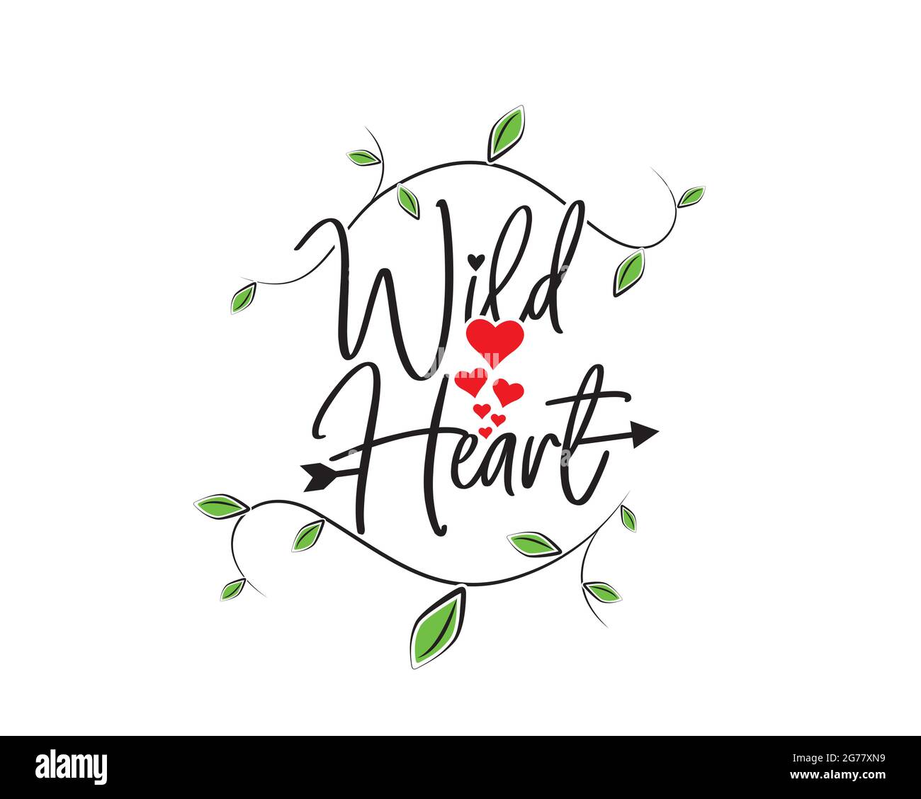 Wildes Herz, Vektor. Motivierende inspirierende Lebenszitate. Positive