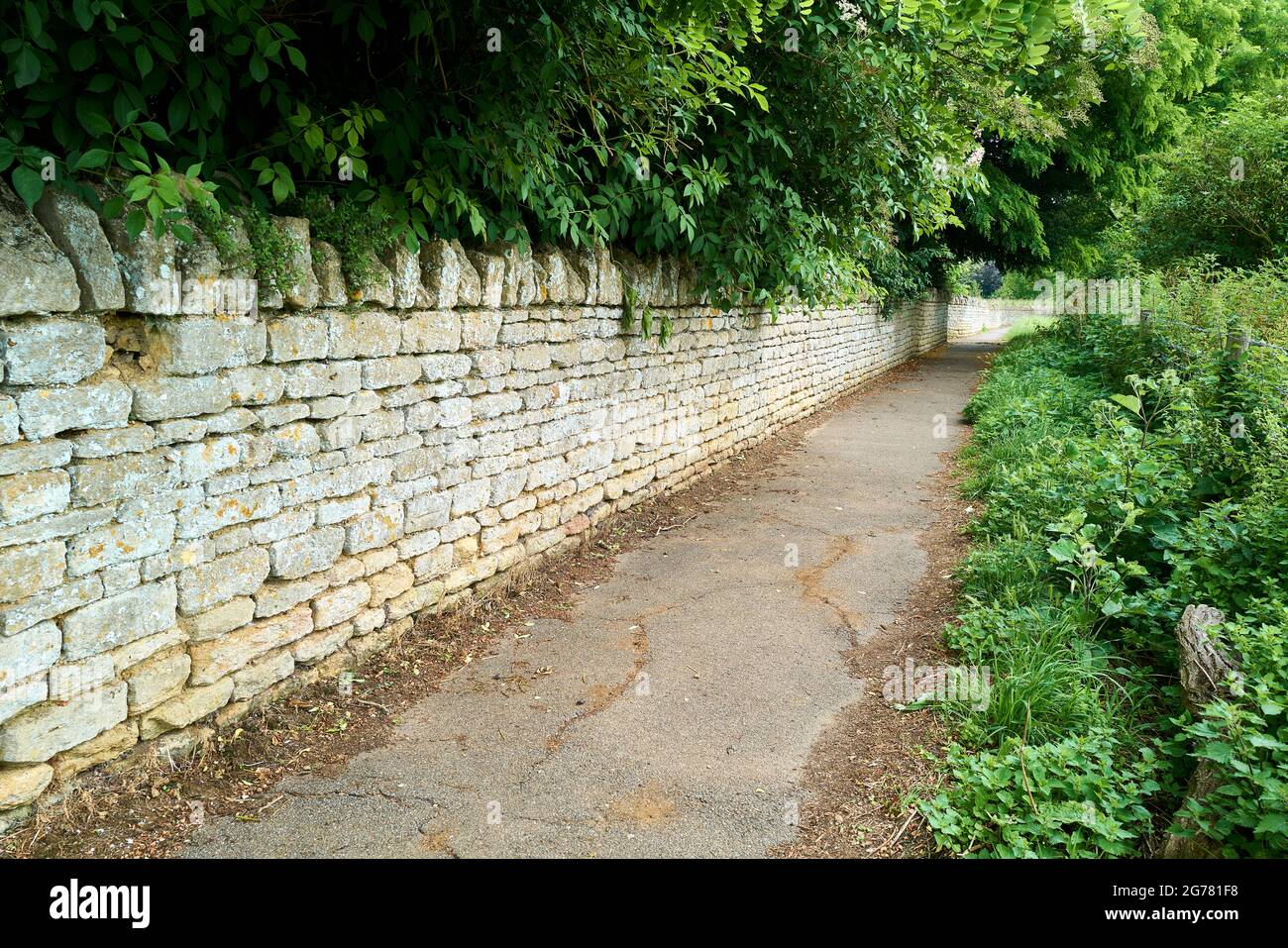 Fußweg durch die englische Landschaft. Stockfoto