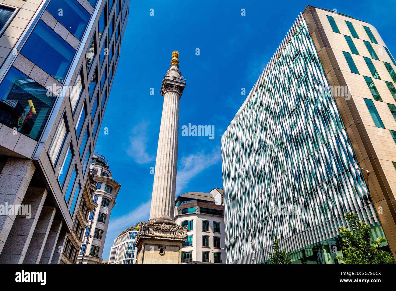 Denkmal für den großen Brand von London, UK Stockfoto