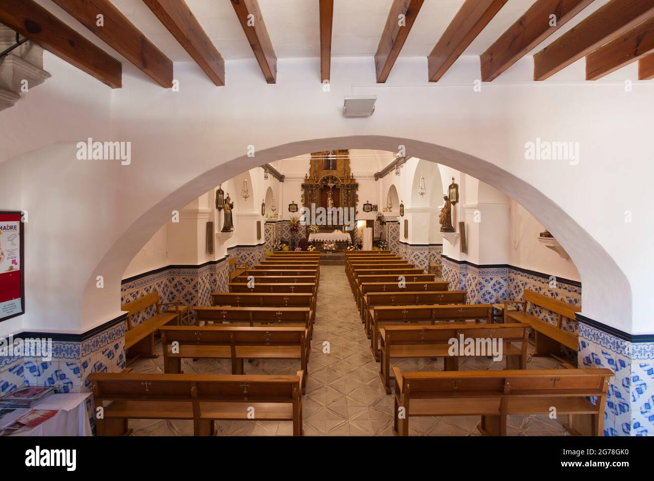 Befestigte Kirche, Sant Augusti des Vedra, Ibiza Stockfoto