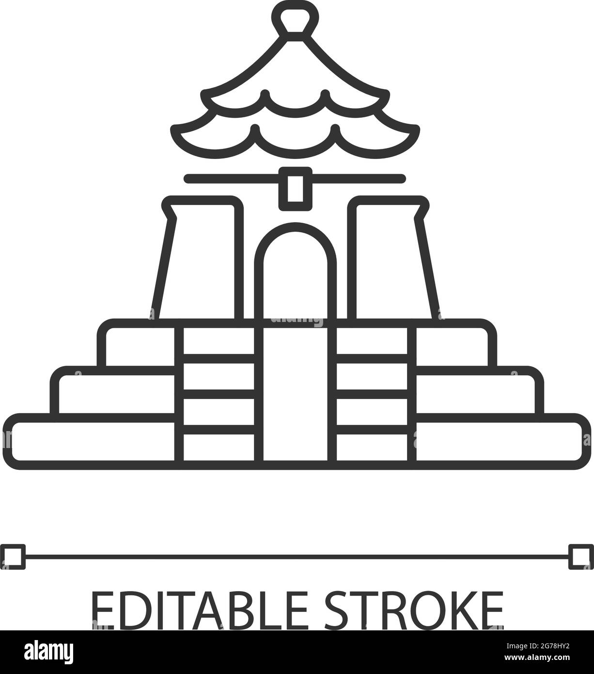 Lineare Ikone der Gedenkhalle Chiang Kai Shek Stock Vektor