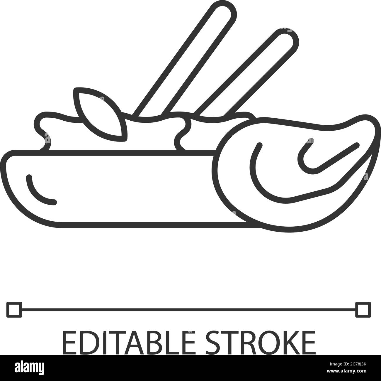 Lineares Oyster-Omelett-Symbol. Stock Vektor