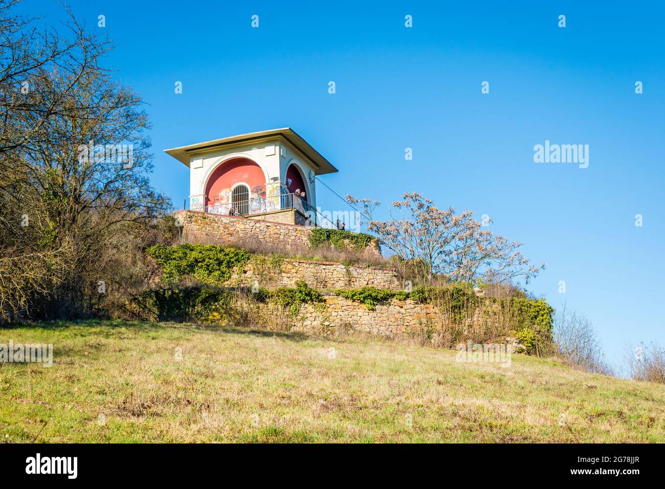 Teetempel-Pavillon über dem Kurort in Bad Kreuznach Stockfoto