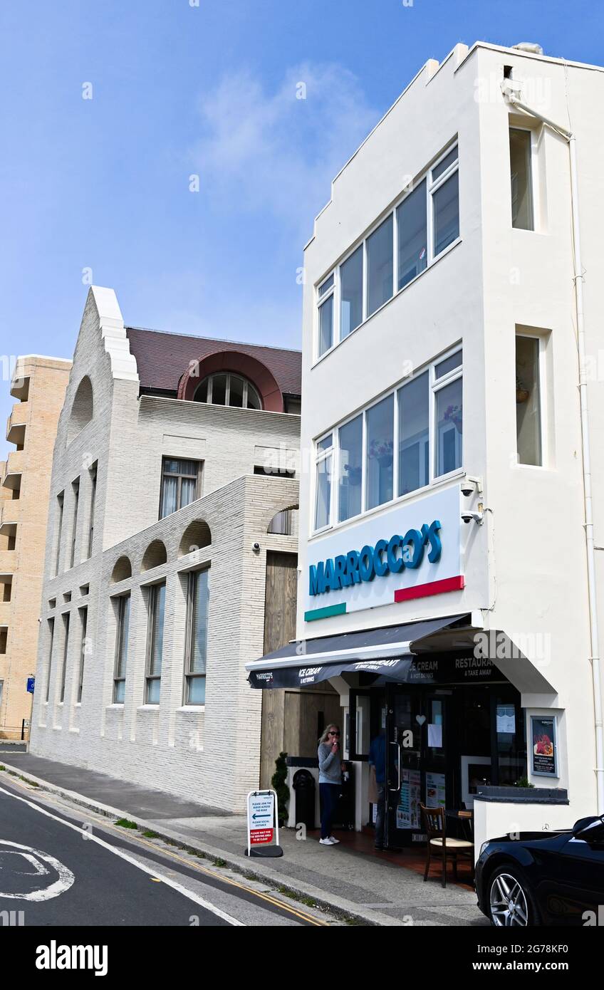 Neu renovierte Medina Haus an der Hove Küste. Ein ehemaliges türkisches Bad das Gebäude wurde vom Pink Floyd-Gitarristen Dave Gilmour aus Großbritannien umgebaut Stockfoto