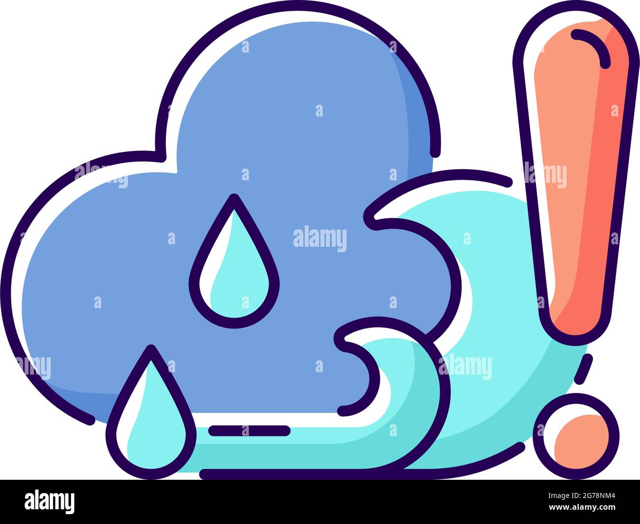 Überprüfen des Wetters vor dem Surfen RGB-Farbsymbol Stock Vektor