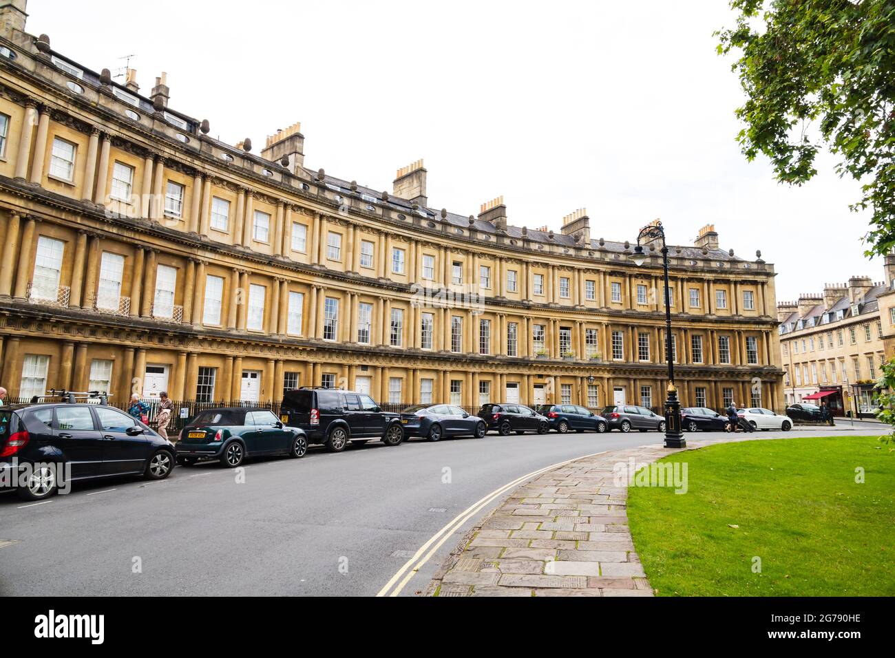 Bad Steinhäuser auf dem Zirkus. Die römische Stadt Bath, Somerset, England Stockfoto