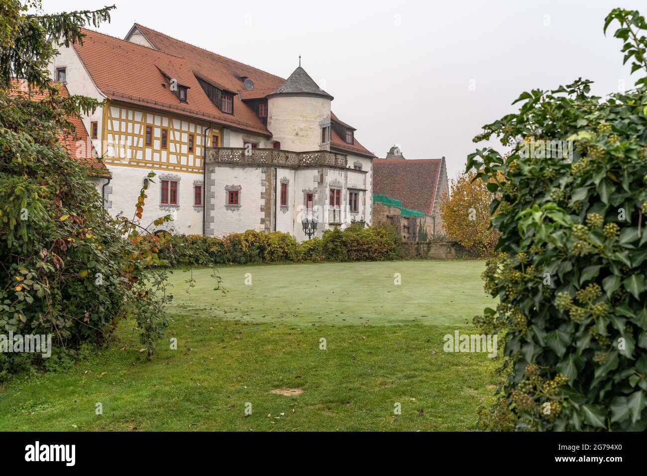 Europa, Deutschland, Baden-Württemberg, Neckartal, Neckarwestheim, Schloss Liebenstein, Außenansicht von Schloss Liebenstein Stockfoto