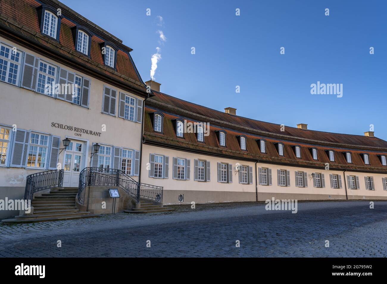 Europa, Deutschland, Baden-Württemberg, Stuttgart, Gerlingen, Blick auf das Schlossrestaurant auf Schloss Solitude in Stuttgart Stockfoto