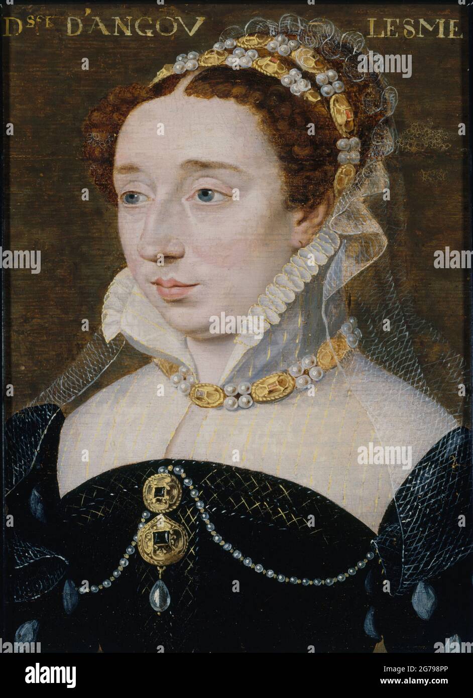 Porträt von Diane de France, Herzogin von Angoulême (1538-1619). Museum: Musée Carnavalet, Paris. Autor: François CLOUET. Stockfoto