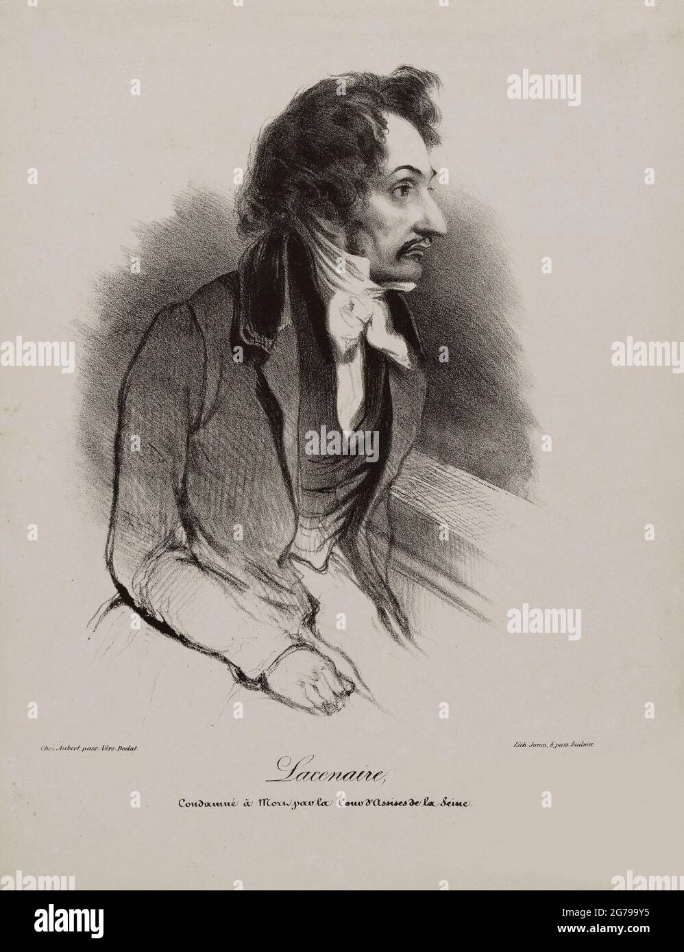 Porträt von Pierre-François Lacenaire. Museum: PRIVATE SAMMLUNG. Autor: ANONYM. Stockfoto