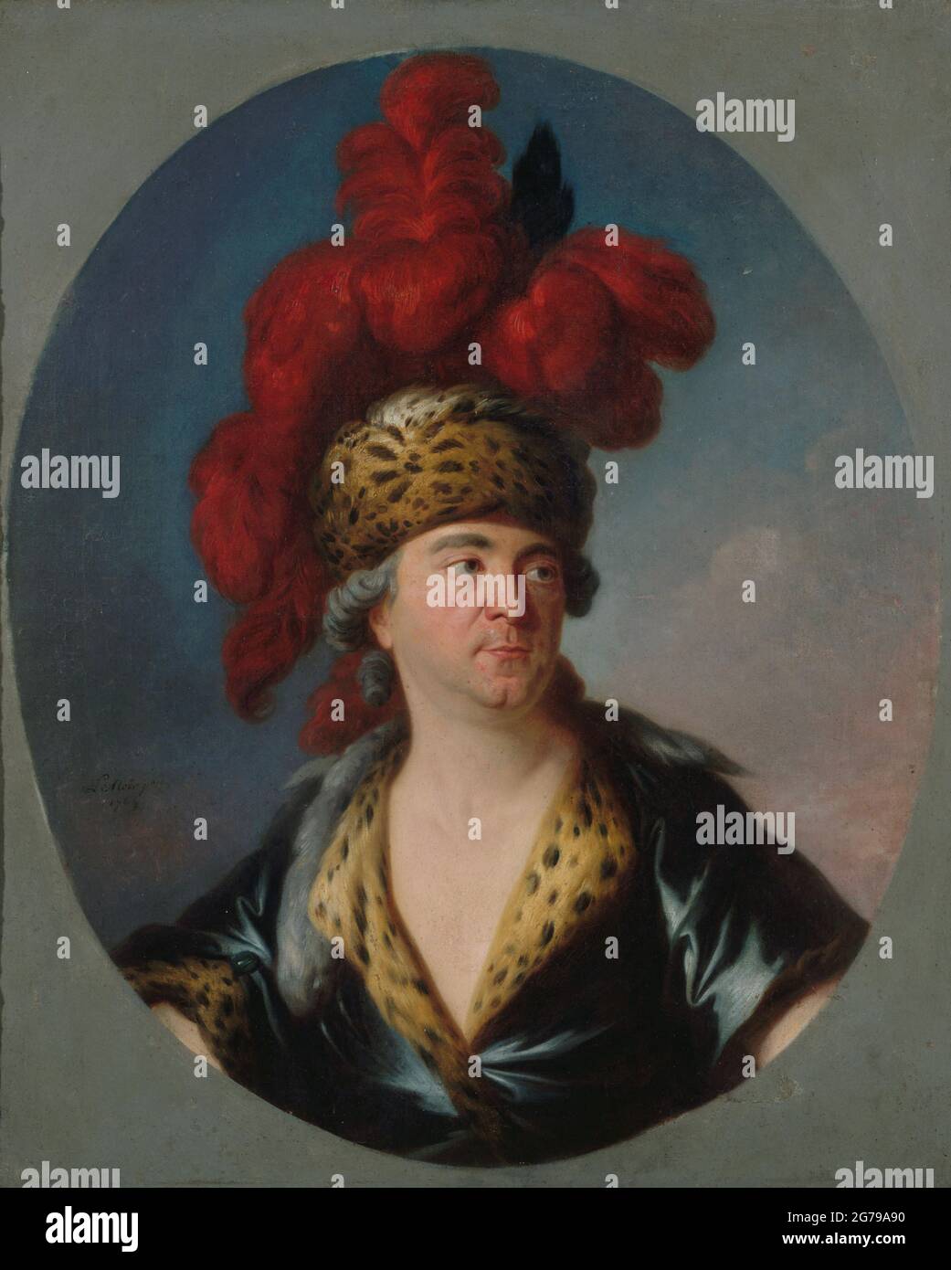 Porträt von Henri-Louis Lekain (1728-1778) als Dschingis Khan im Theaterstück 'L'Orphelin de la Chine' von Voltaire. Museum: Musée Carnavalet, Paris. Autor: Simon Bernard Lenoir. Stockfoto
