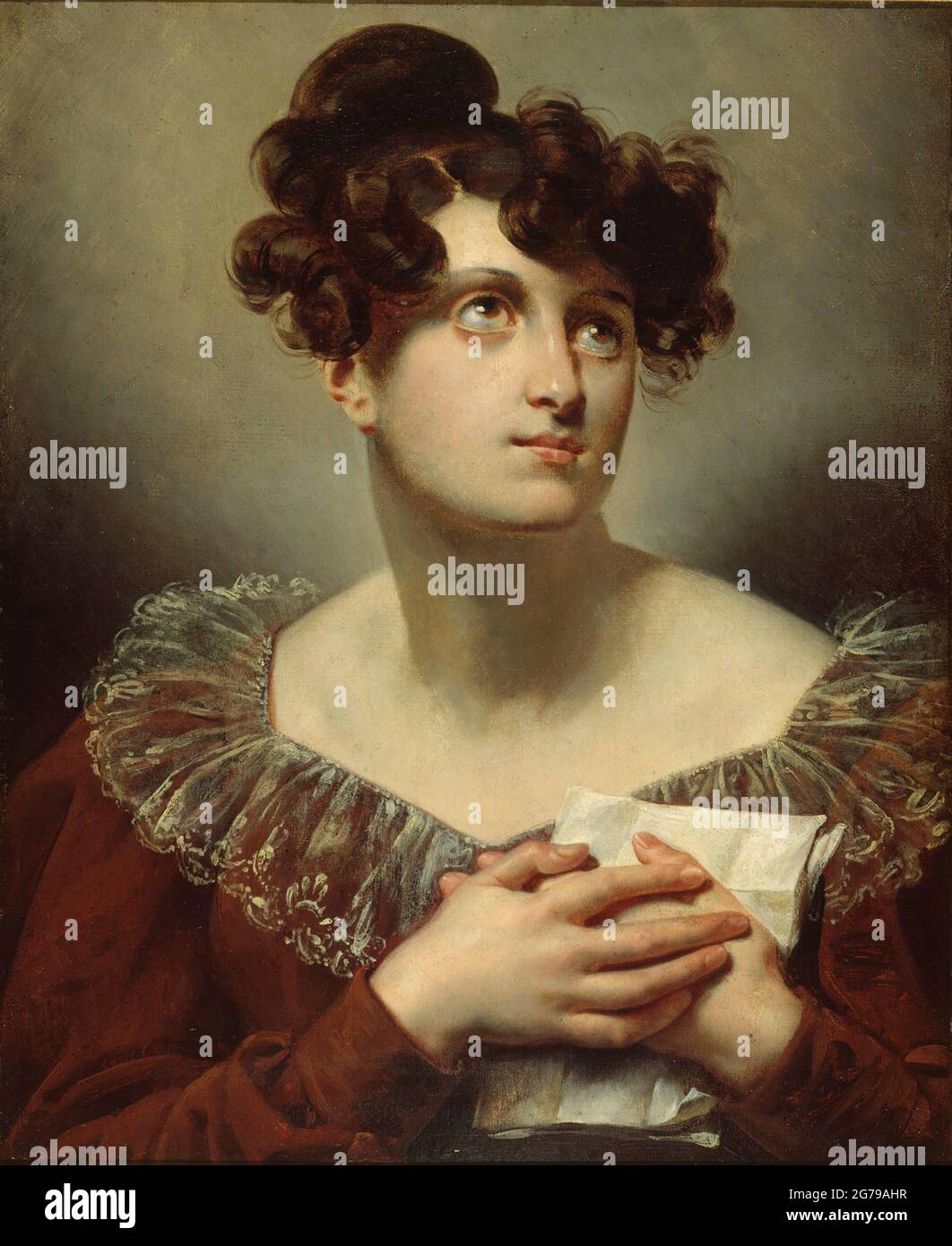 Porträt der Schauspielerin Mademoiselle Mars (Anne Francoise Hyppolyte Boutet) (1779-1847). Museum: Musée Carnavalet, Paris. Autor: ANONYM. Stockfoto