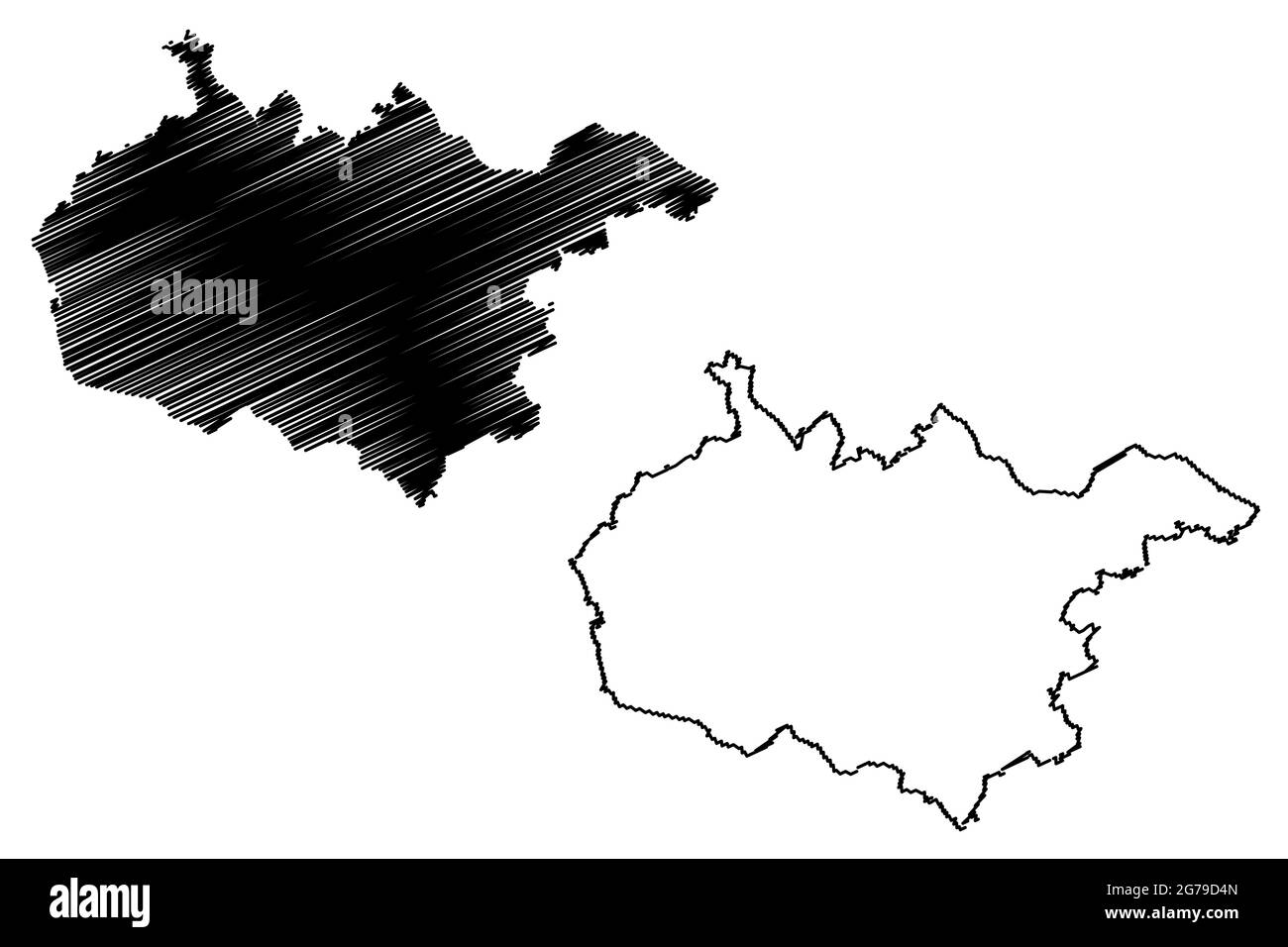 Landkreis Harburg (Bundesrepublik Deutschland, Landkreis, Bundesland Niedersachsen) Kartenvektordarstellung, Scribble-Skizze Harburg-Karte Stock Vektor